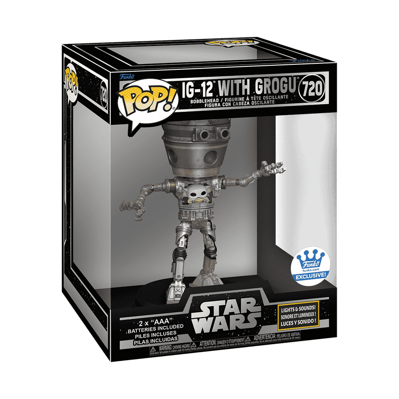 Фігурка Deluxe Lights and Sounds IG-12 with Grogu / Делюкс IG-12 з Грогу #720 — Funko Pop, фото 2